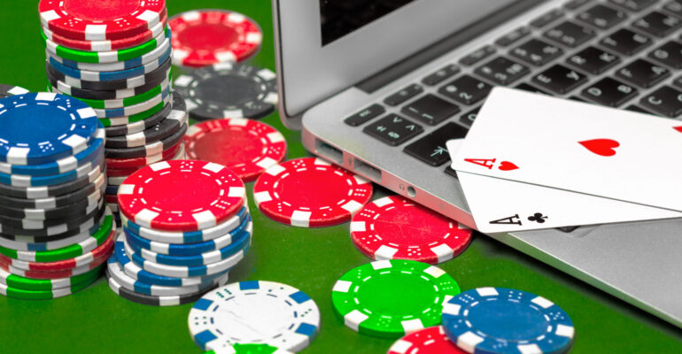 poker chips on the table